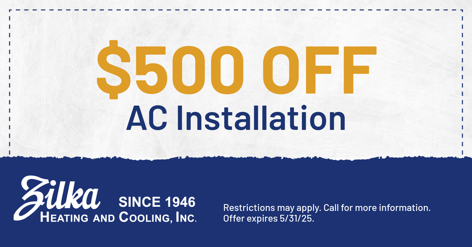 $500 off AC installation!